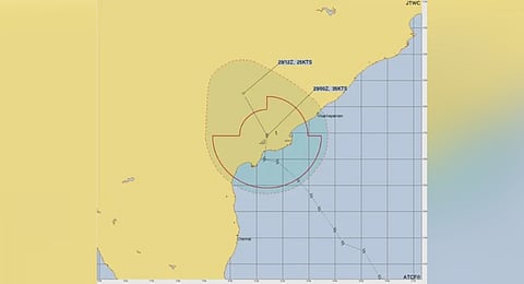 Joint Typhoon Warning Centre’s forecast track for cyclone Montha.