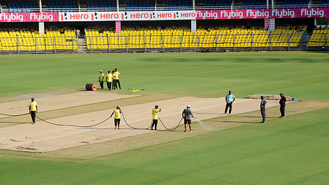 A view of the ACA Cricket Stadium Barsapara, in Guwahati