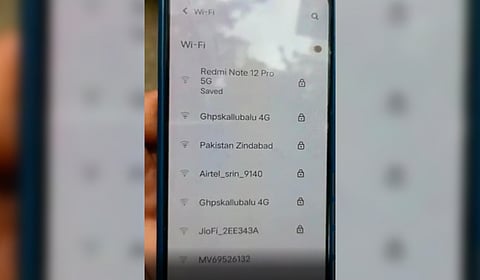 The complainant has also recorded a video showing the Wi-Fi username as evidence, and the police also found the same when they visited the spot.