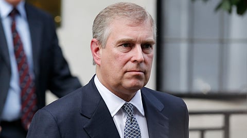 Britain's Prince Andrew leaves King Edward VII hospital in London after visiting his father Prince Philip, June 6, 2012.