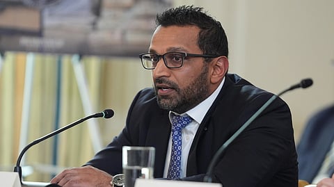FBI director Kash Patel speaks during a roundtable on criminal cartels with President Donald Trump in the State Dining Room of the White House, Thursday, Oct. 23, 2025, in Washington.