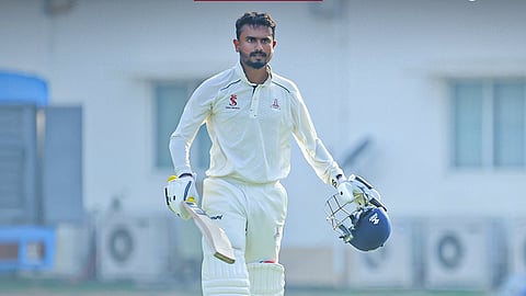 Pradosh Ranjan Paul celebrates his ton on Saturday
