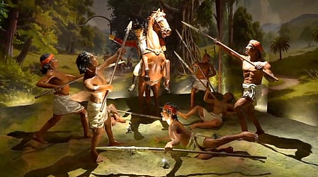 The museum features life-sized sculptures and vivid representations of tribal freedom fighters and their resistance against the British Empire.