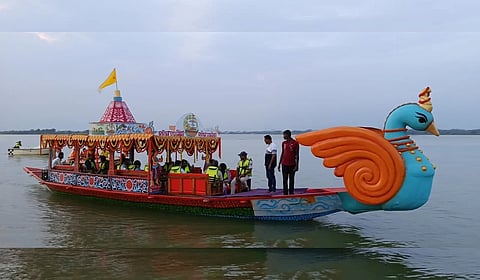 Kalinga Tarangini commemoration boat was set sail at Gadagadia Ghat of Mahanadi on Friday.