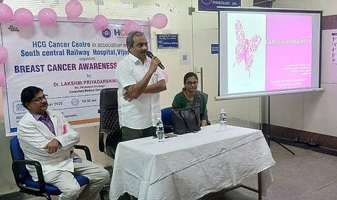 Divisional Railway Hospital, Vijayawada Division, SCR observes World Breast Cancer Awareness Month. 