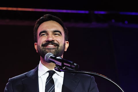 New York mayoral candidate Zohran Mamdani speaks at Dutch Kills Playground on Monday, Nov. 3, 2025, in the Queens borough of New York.