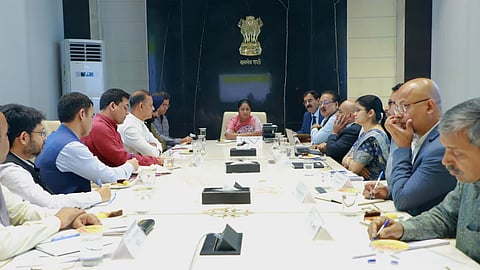 CM Rekha Gupta convened high-level meeting at Delhi Secretariat on Monday.