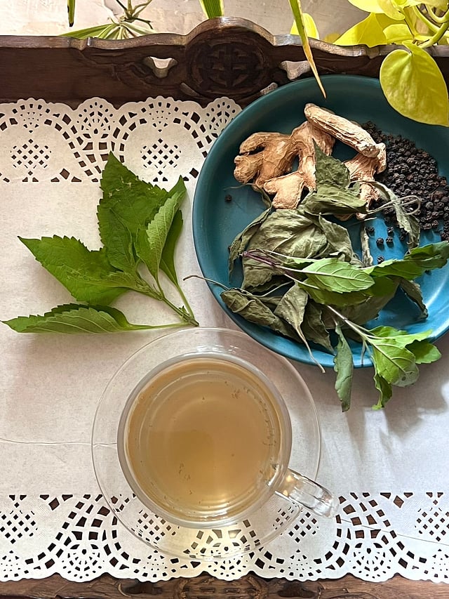 Ginger and Tulsi tisane 