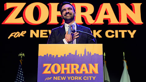 Mayor-elect Zohran Mamdani during his victory speech at a mayoral election night watch party on Tuesday in New York 