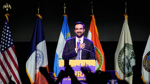 Zohran Mamdani speaks after winning the mayoral election, Tuesday, Nov. 4, 2025, in New York