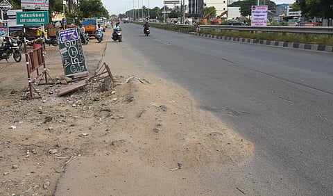 The work on the NH is being taken up at an estimate of Rs 8 crore.