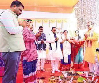 Chief Minister Mohan Charan Majhi at the Boita Bandana Utsav in Paradip