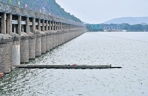Prakasam Barrage in Vijayawada.