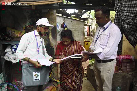 BLOs are distributing two copies of the pre-printed voter verification form to each household, one of which must be filled, signed by the voter or a family member, and returned to the BLO.