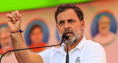 (L to R) Opposition's CM face Tejashwi Yadav, RJD chief Lalu Prasad Yadav, Bihar Chief Minister Nitish Kumar and Deputy CM Samrat Choudhary show their ink-marked fingers after casting votes during the first phase of Bihar Assembly elections on Thursday, Nov. 06, 2025.