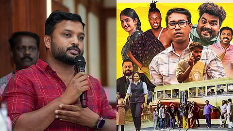 Satheesh Thanvi (L), Poster of the Althaf Salim-starrer Innocent