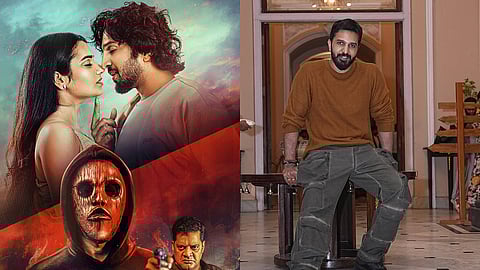 A poster for I Am God (L) and Ravi Gowda (R)