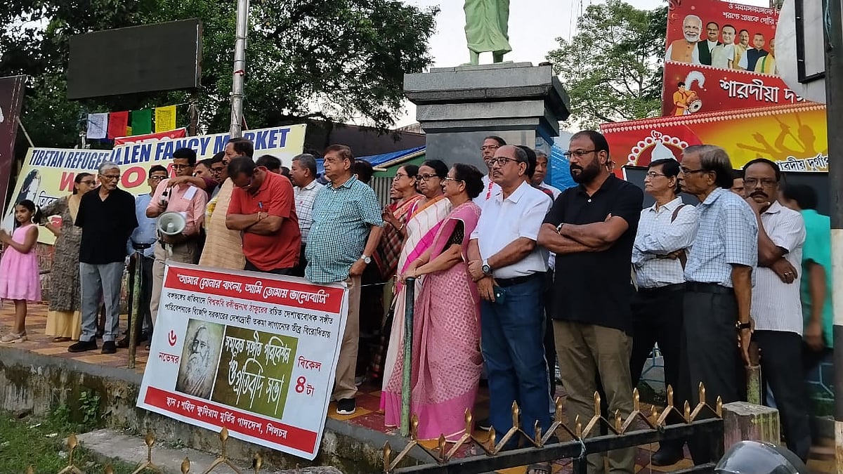 After Assam CM's treason case order, Silchar residents sing Tagore song in protest