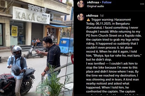 A screenshot of the woman's post on Instagram.