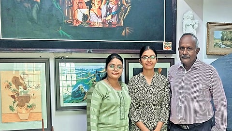 Founder of Sen Museum
S Selvam Sidhaiyan with the gallery’s curator SS Reshmavardhini and designer SS Hemavardhini.