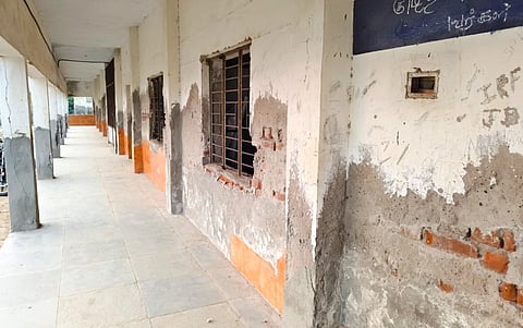 The building at the government higher secondary school in Gopalpattinam housing the classrooms.