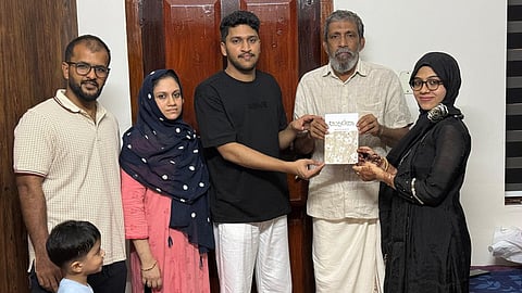 On Saturday, Subair handed over the Sadaram copy to the couple on the eve of their new life together.