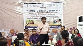 Women entrepreneurs attending the workshop at the ORMAS conference hall in Balijatra fairground