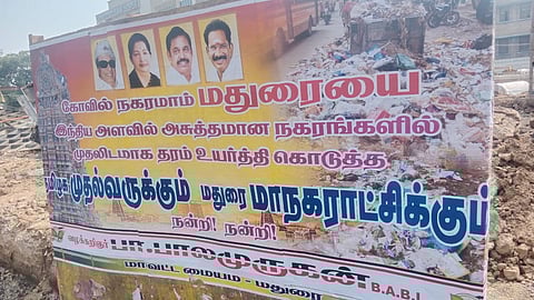 The AIADMK has put up a series of striking posters across major junctions, lambasting the DMK government and the corporation for what it called “utter administrative failure” in maintaining cleanliness.
