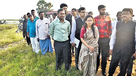 A four-member Central team visits Prakasam district to assess the extensive damage caused by the recent Cyclone Montha 