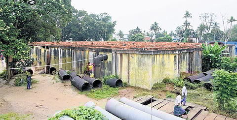 The site of the water tank collapse.