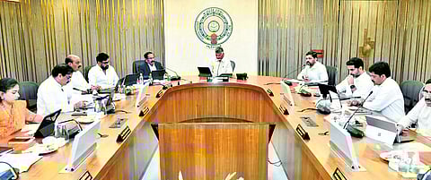 CM Nara Chandrababu Naidu chaired the State Cabinet meeting at the Secretariat in Velagapudi on Monday 