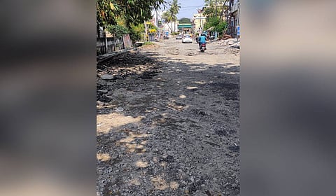 The condition of the Advaitha Ashram Road after it was dug up for UGD works.
