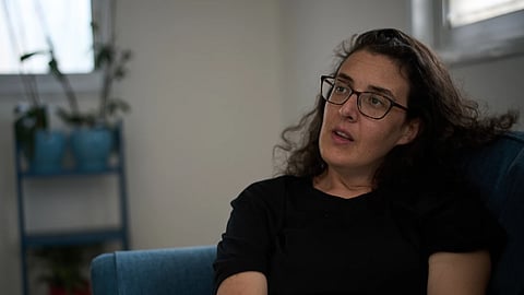 The 38-year-old Israeli-Russian doctoral student at Princeton University, Elizabeth Tsurkov, who was kidnapped in Iraq, in 2023 and released last September, speaks during an interview in Ramat Gan, Israel, on Nov 6, 2025.