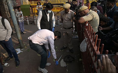  Security personnel during a crackdown against the banned organisation Jamaat-e-Islami (JeI), in Kulgam, Jammu and Kashmir, Wednesday, Nov. 12, 2025.