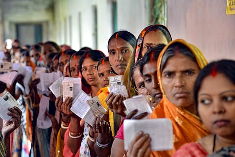 RJD leader Tejashwi Yadav flashes victory sign during a press conference after the conclusion of the Bihar Assembly election, in Patna, Wednesday, Nov. 12, 2025. 