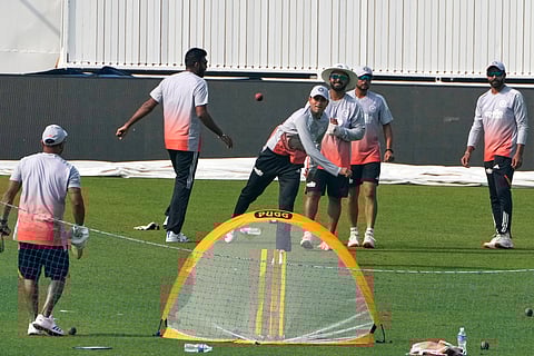 Shubman Gill during practice at Eden Garden in Kolkata on Wednesday