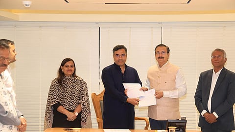 Water Minister Parvesh Verma at the MoU signing ceremony