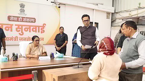 Chief Minister Rekha Gupta during a Jan Sunwai (public hearing)