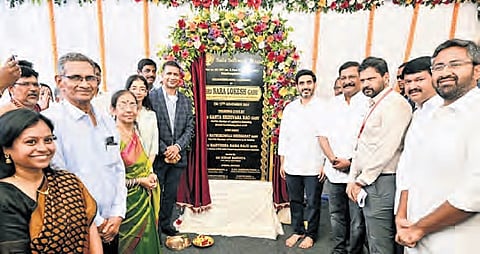Minister for Information Technology Nara Lokesh laid the foundation stone for Sails Software in Visakhapatnam on Thursday.