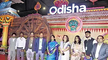 Deputy chief minister Pravati Parida and officials present at Odisha Pavilion in New Delhi.