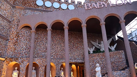 Babylon Brewery & Club 2.0: Celebration sculpted in stone and light