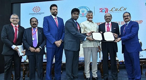 Government of Andhra Pradesh in the presence of Chief Minister N Chandrababu Naidu exchange MoU with Lulu Group during the 30th CII Partnership Summit. 
