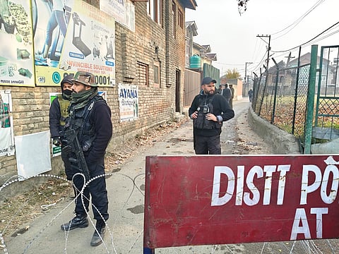 Relatives stage a protest demanding the mortal remains of Mohammad Shafi Parry, a tailor who was killed in an accidental explosion which ripped through Nowgam police station on late Friday night, in Srinagar, Saturday, Nov. 15, 2025. At least nine people were killed and 32 others suffered injuries in the incident, according to officials. 