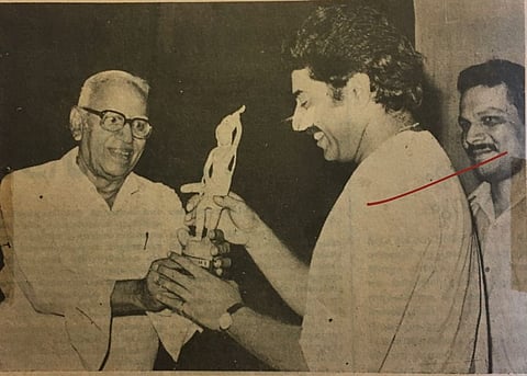 Justice Krishna Iyer with Mammootty at the 100th programme of BEAME 