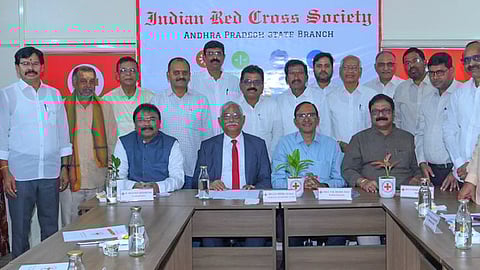 
The newly elected members of the Managing Committee of the Andhra Pradesh State Red Cross Society, representing various districts, met at the State Office and unanimously elected the Office Bearers for the next three year term. 