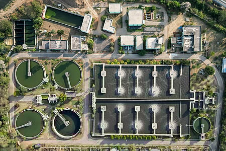 An aerial view shows Bangalore Water Supply and Sewerage Board’s (BWSSB) sewage treatment plant (STP) 