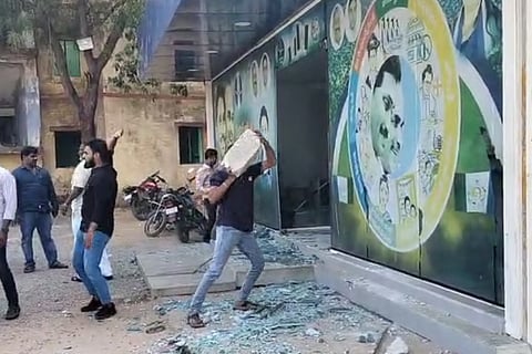 TDP activists allegedly attack YSRCP office in Hindupur after Venu Reddy’s remarks on Balakrishna