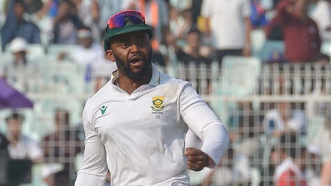 South Africa captain Temba Bavuma celebrates his teams win