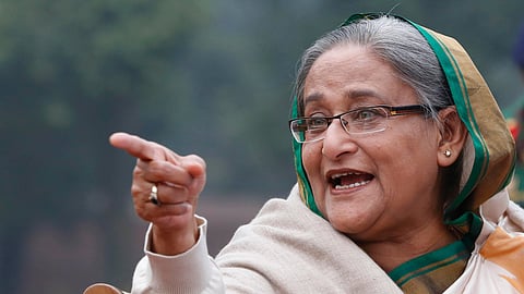 Bangladesh's Prime Minister Sheikh Hasina speaks during a press conference in Dhaka, Bangladesh, on Jan. 6, 2014.