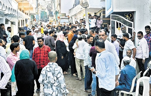 A file photo of Syed Naseeruddin and his family while departing for Saudi Arabia from RGIA at Hyderabad.